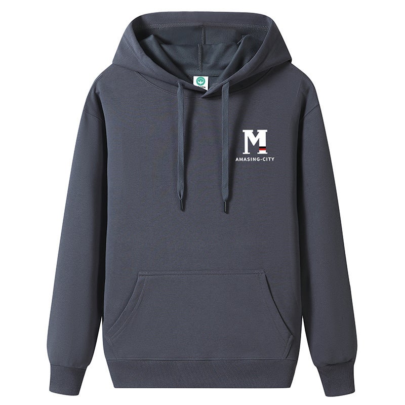 سويت شيرت هودي ثقيل للرجال من براند سبرينغ وأوتوم، سحب فضفاض، شخصية، شبابي، زوجين، جاكيت رياضي غير رسمي، أصفر - Image 4