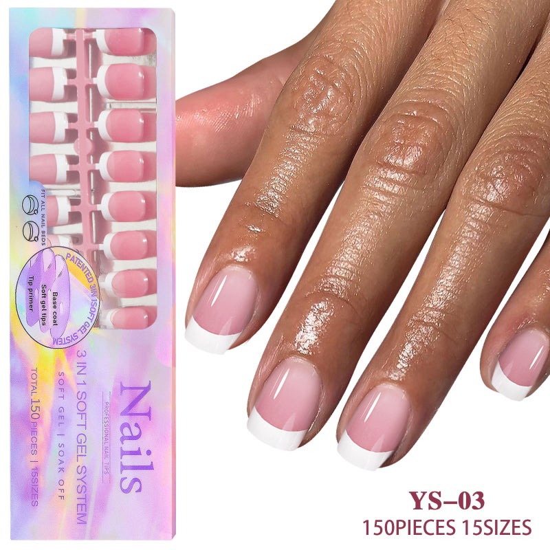Cross-Border Best-Selling New Nail Art Wearable False Nails, Removable French    Style - Image 1