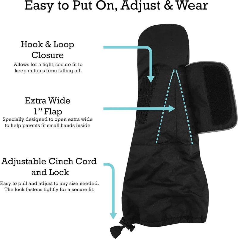 N'Ice Caps Kids Waterproof Snow Mittens Elbow Length Boys Girls Thinsulate Insulated Gloves - Image 4