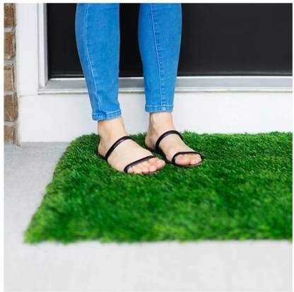 Status Contract Artificial Grass Mat for Outdoor Balcony Décor| (12x18cm)| Green Lawn Floor Carpet Living Room|Home and Kitchen Floor Mat|Outdoor Carpet Waterproof (Natural Green), Artificial Grass - Image 2