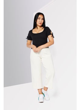DKNY Jeans Women Scoope Neck Short Sleeve Brand Logo Top, Black  - Image 4