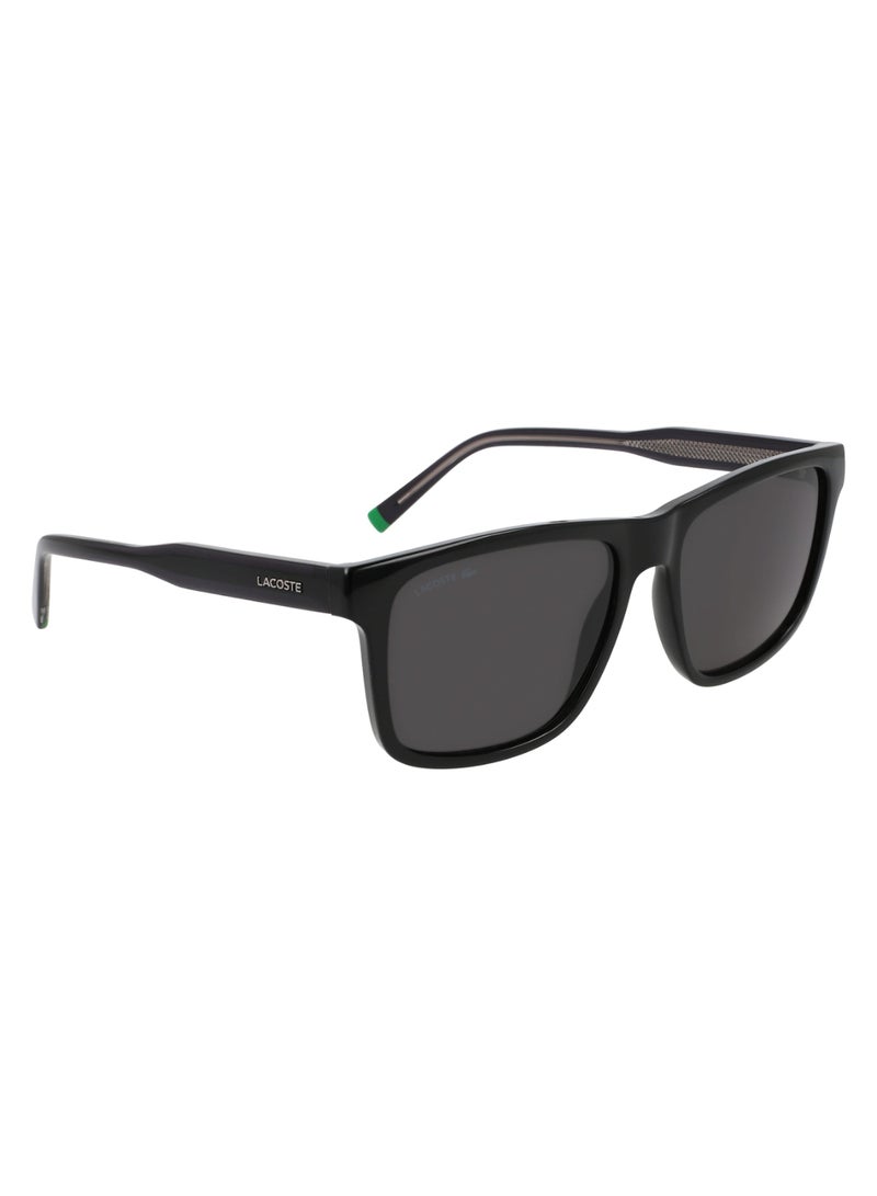LACOSTE FULL RIM BIO INJ-G820 MODIFIED RECTANGLE LACOSTE SUNS L6025S  5617 (001) BLACK - Image 3