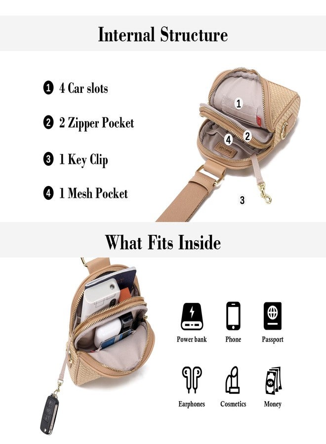 INICAT Summer Straw Bag Small Sling Beach Bag Crossbody Bags Rattan Woven Purses for Women 2025（Woven Khaki） - Image 5