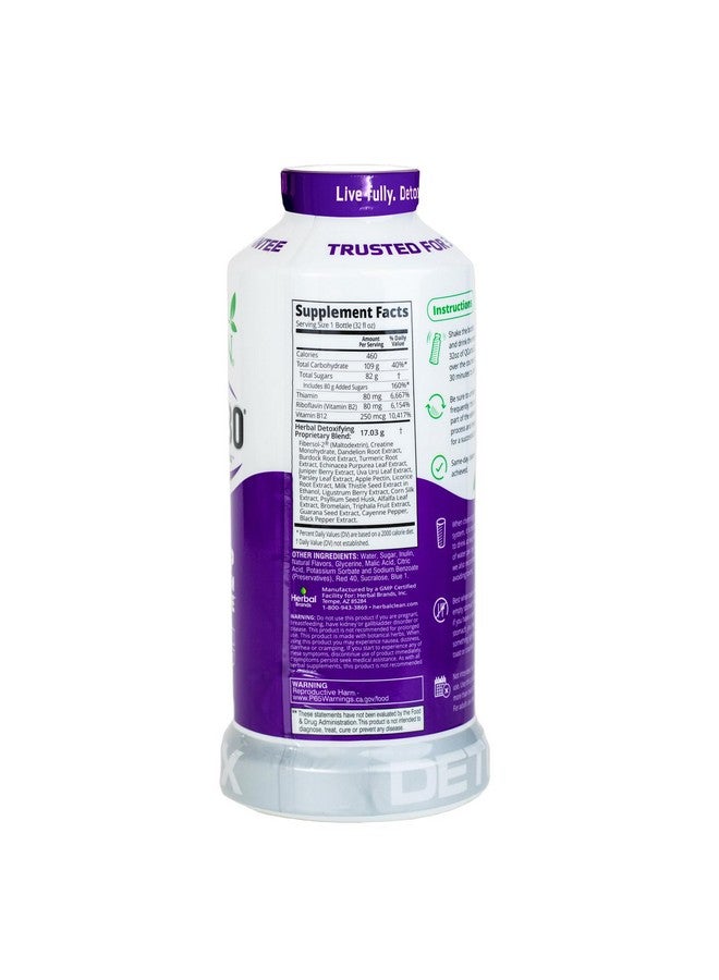 Herbal Clean Qcarbo32 Same Day Detox Cleanse Drink (32 fl oz) - Grape Flavor Full Body Cleanse* Detox Drink for high Toxin Level*, Vitamin B2 and Vitamin B12 for Men & Women - Image 3