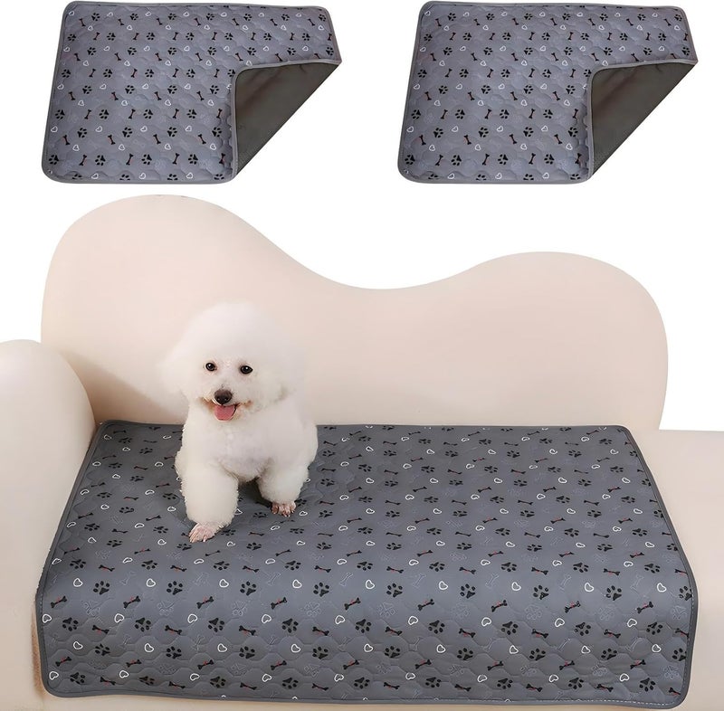 KASTWAVE Reusable Washable Pet Urine Mat, 2-Pack Quick Absorbing Puppy Training Pad, Non-Slip Dog Cat Absorbent Mat for Kennel Crate Floor, Indoor Pet Bedding, Waterproof Leak-Proof Pad (45 x 60 cm) - Image 1