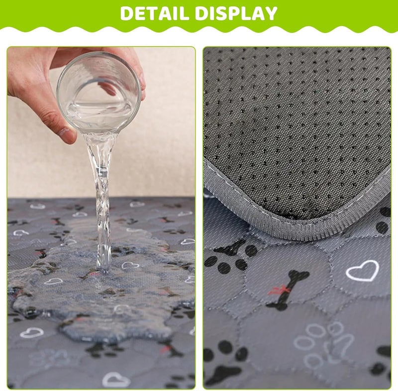 KASTWAVE Reusable Washable Pet Urine Mat, 2-Pack Quick Absorbing Puppy Training Pad, Non-Slip Dog Cat Absorbent Mat for Kennel Crate Floor, Indoor Pet Bedding, Waterproof Leak-Proof Pad (45 x 60 cm) - Image 4