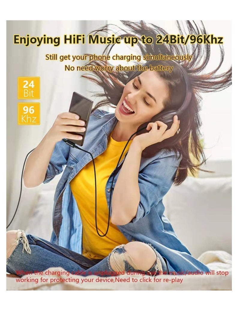 SYOSI USB C to 3.5mm Headphone and Charger Adapter 2 in 1 USB C to 3.5mm Aux Headphone Jack with 60w Pd Fast Charging Dongle  - Image 3