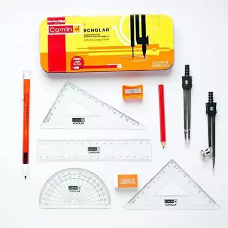 Camlin Kokuyo Scholar Geometry Box Geometry Box (Orange) - Image 2