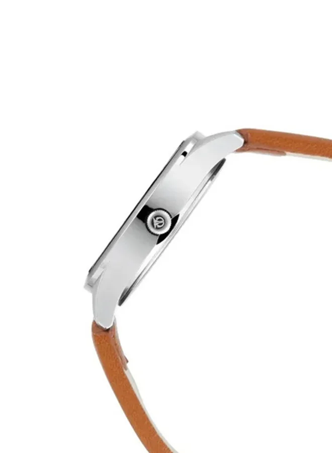 TITAN White Dial Date Function Leather Strap Watch