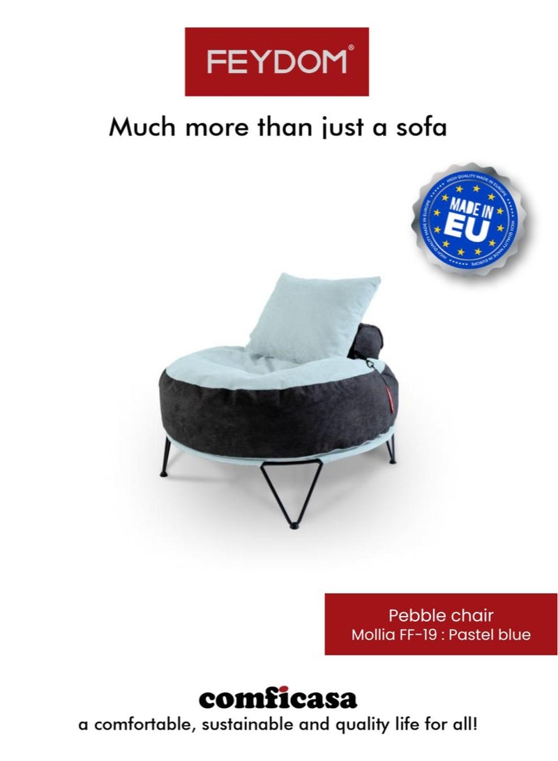 COMFICASA FEYDOM Pebble Multifunctional beanbag :Mollia Pastel Blue - Image 1