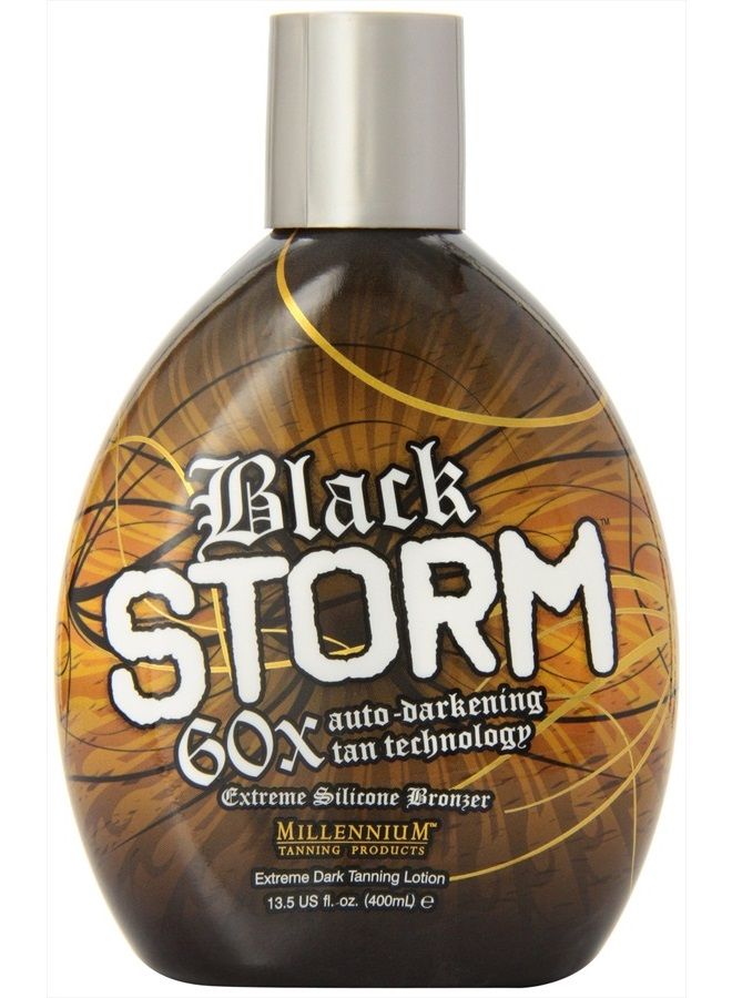 Millenium Tanning Black Storm Premium Tanning Lotion, 60x Auto-Darkening Tan Technology Extreme Silicone Bronzer - 13.5 Ounce - Image 1