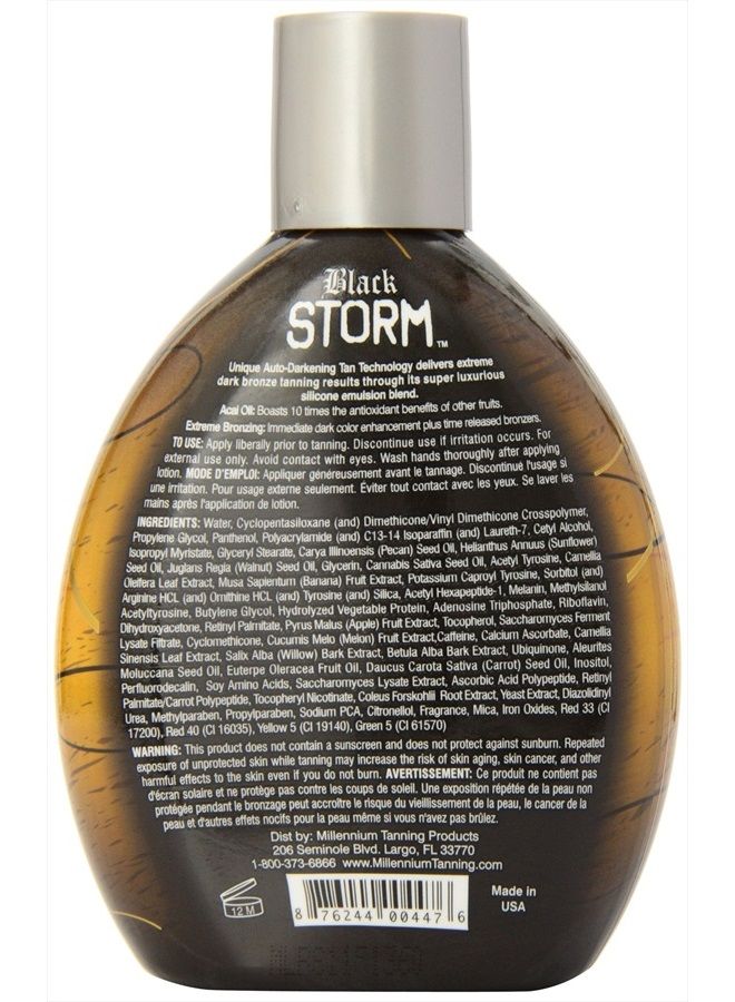 Millenium Tanning Black Storm Premium Tanning Lotion, 60x Auto-Darkening Tan Technology Extreme Silicone Bronzer - 13.5 Ounce - Image 2