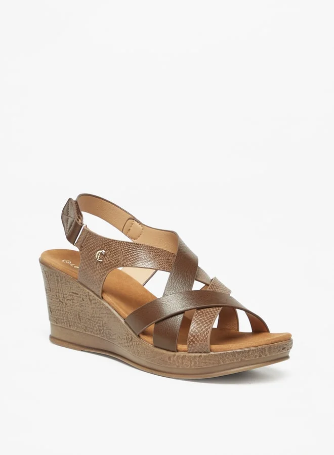 Le Confort Women Textured Sandals With Wedge Heels