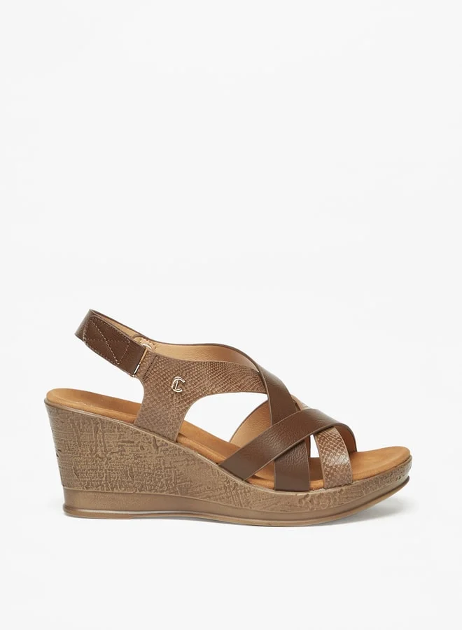 Le Confort Women Textured Sandals With Wedge Heels