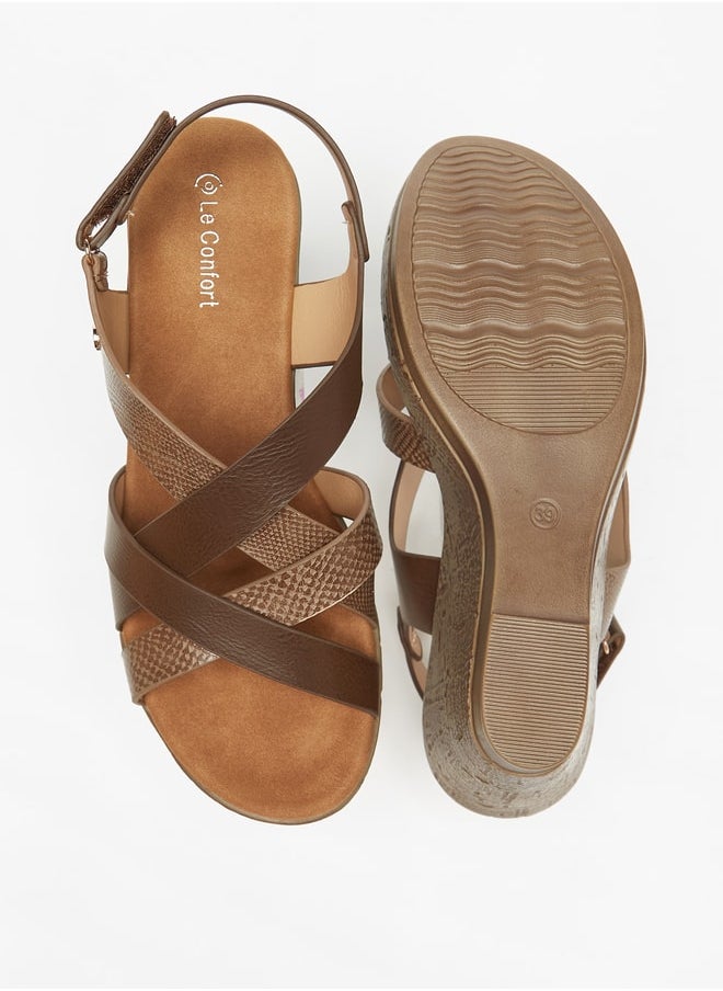 Le Confort - Women Textured Sandals With Wedge Heels - Image 1