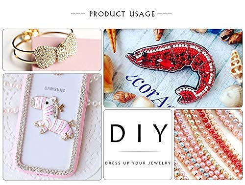 DIY Crafts Diy Crafts 15171 9 Colors Pearl Copper Rhinestone Chain Base Cup Pearl Chain for Sewing Diy Garment Accessories Trim, Pack of 1 Set, 2 Yards (Multicolor)  - Image 2