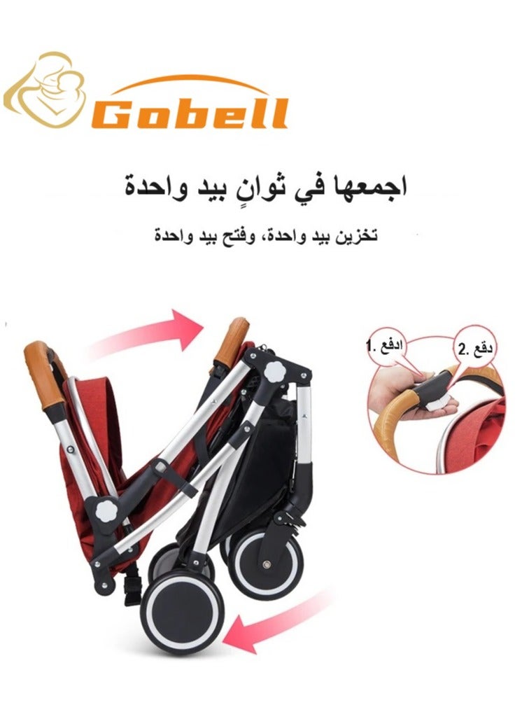 Gobell Aluminum Alloy Baby Foldable Stroller Single Lightweight Children's Stroller - Image 5