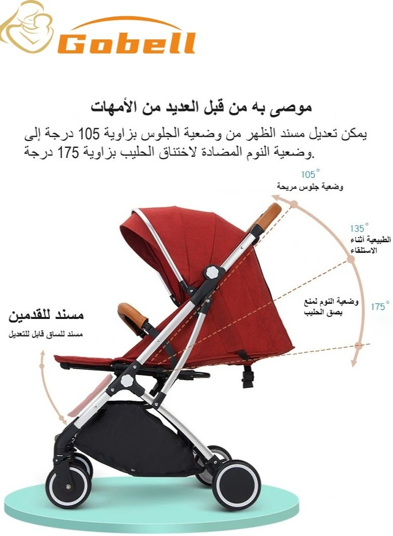 Gobell Aluminum Alloy Baby Foldable Stroller Single Lightweight Children's Stroller - Image 2