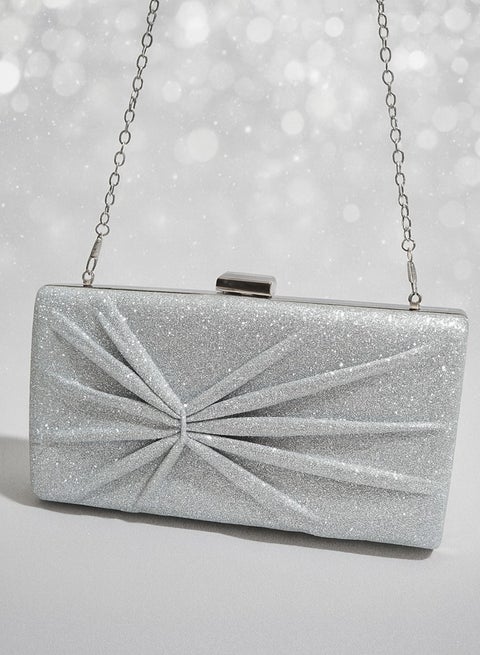Women's Silver Evening Clutch – Shiny Elegant Design for Parties & Special Occasions