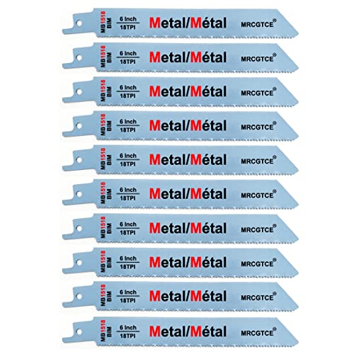 MRCGTCE Metal Cutting Reciprocating Saw Blade, 6-Inch 18TPI Bi-Metal Recip Saw Blades (10pcs) - Image 3