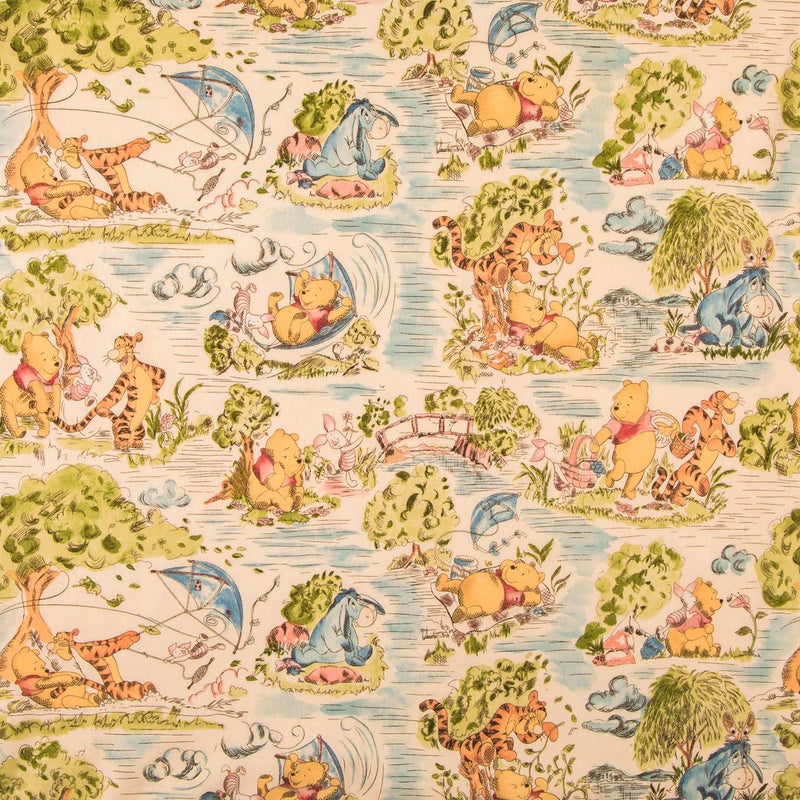 Hobby Lobby Winnie The Pooh Toile Cotton Calico -2 Yard Piece - Image 1