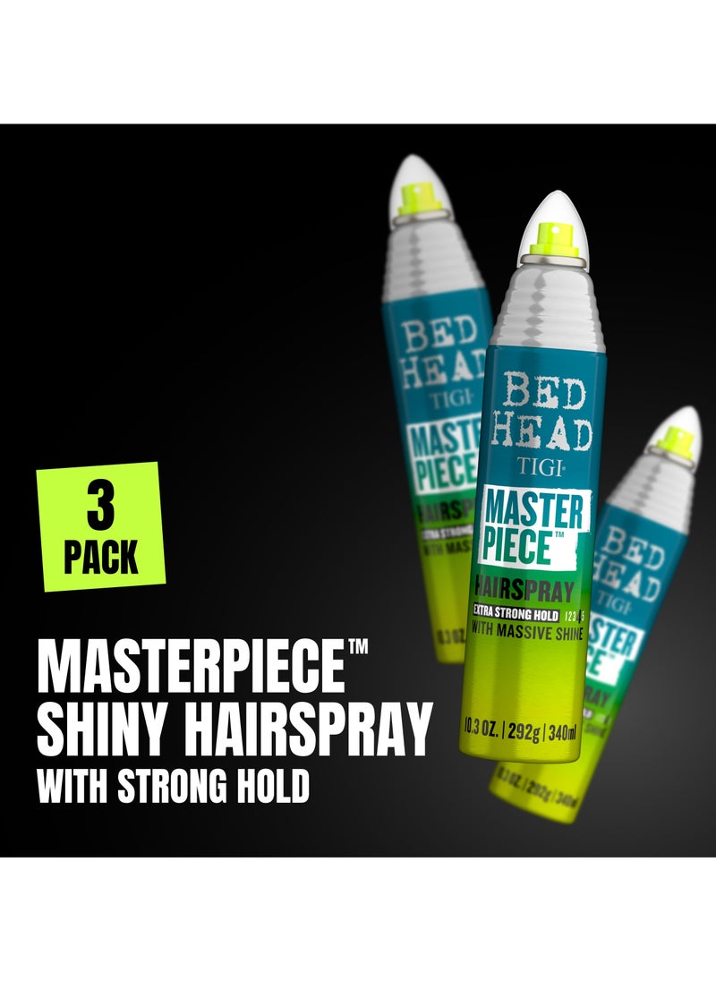 Bed Head Tigi - Masterpiece Hairpsray Extra Strong Hold with Massive Shine - 3 Pack - Image 1