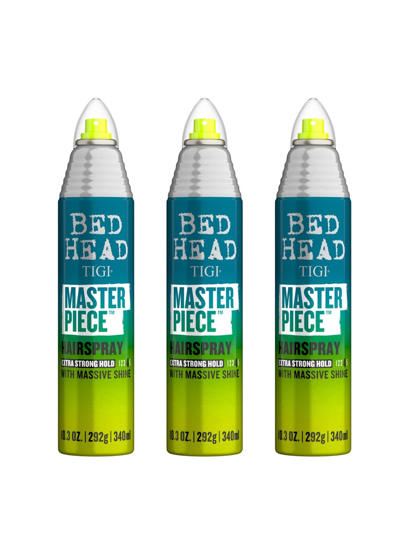 Bed Head Tigi - Masterpiece Hairpsray Extra Strong Hold with Massive Shine - 3 Pack - Image 1