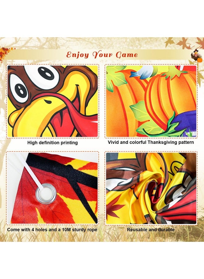 iPartyCool Fall Festival Games, Thanksgiving Games, Turkey Bean Bag Toss Games Banner Backdrop with 4 Big Bean Bags Fall Party Games for Kids Teens Adults Fall Party Decorations Party Favors Outdoor Games - Image 4