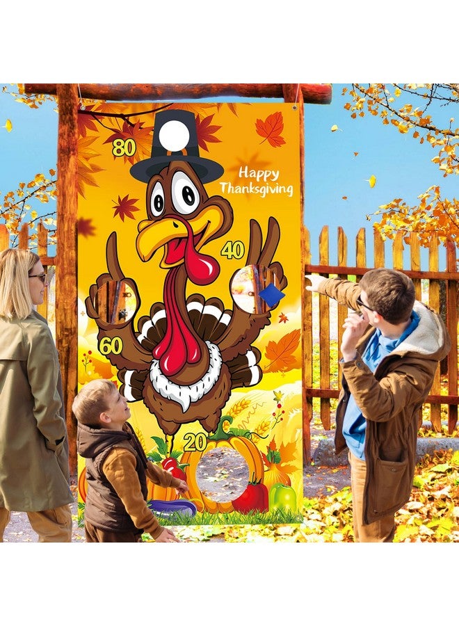 iPartyCool Fall Festival Games, Thanksgiving Games, Turkey Bean Bag Toss Games Banner Backdrop with 4 Big Bean Bags Fall Party Games for Kids Teens Adults Fall Party Decorations Party Favors Outdoor Games - Image 2