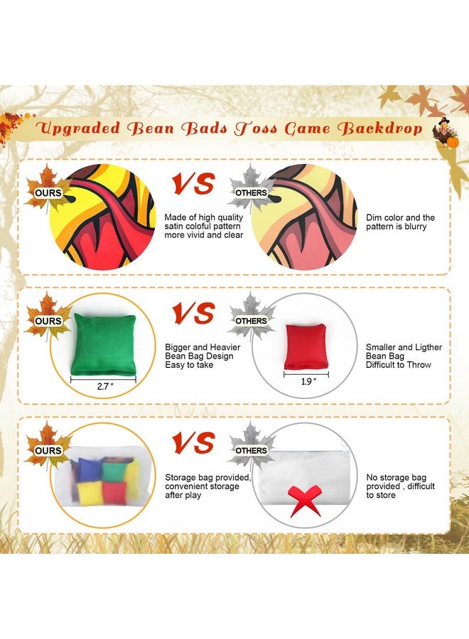 iPartyCool Fall Festival Games, Thanksgiving Games, Turkey Bean Bag Toss Games Banner Backdrop with 4 Big Bean Bags Fall Party Games for Kids Teens Adults Fall Party Decorations Party Favors Outdoor Games - Image 5