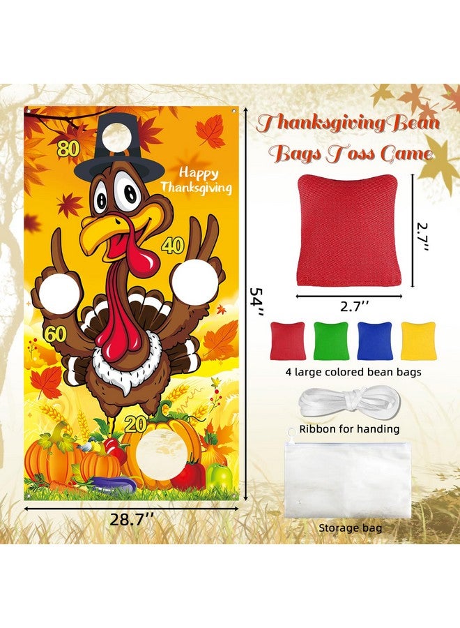 iPartyCool Fall Festival Games, Thanksgiving Games, Turkey Bean Bag Toss Games Banner Backdrop with 4 Big Bean Bags Fall Party Games for Kids Teens Adults Fall Party Decorations Party Favors Outdoor Games - Image 3