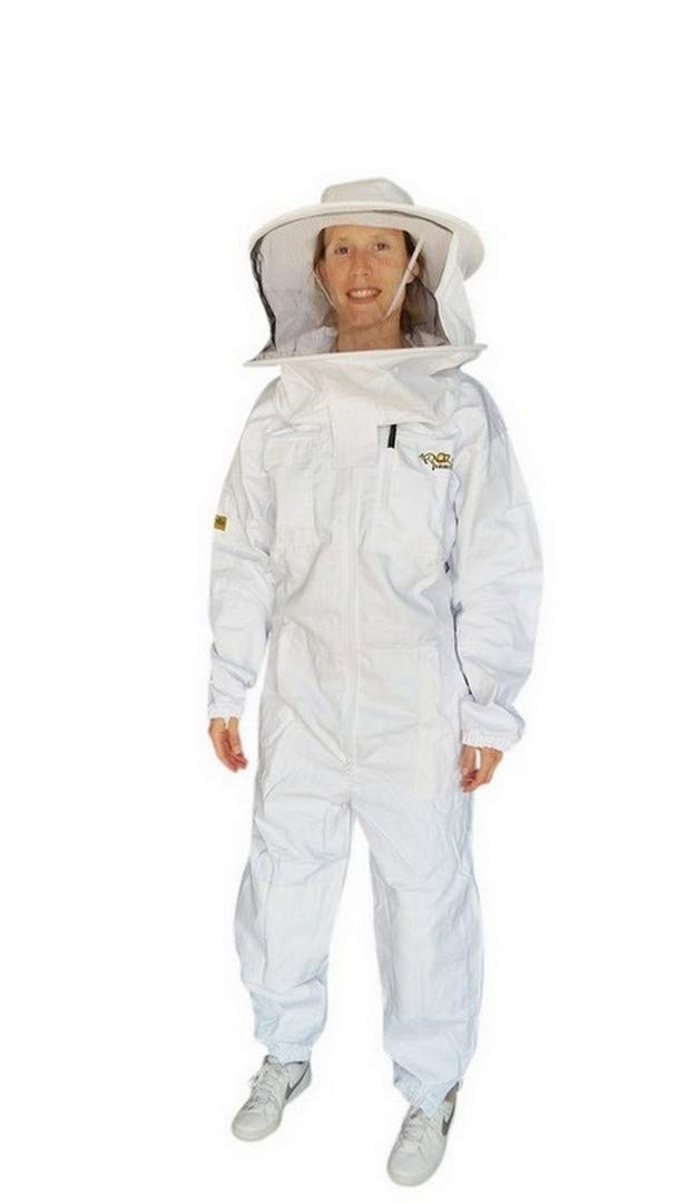 OZ ARMOUR Beekeeping Suit Poly Cotton Heavy Duty with Fencing Veil & Round Brim Hat Beekeeper Costume (Small) - Image 4