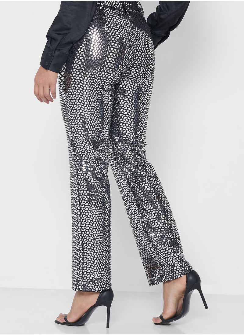 ONLY - Sequin Detail High Waist Pants - Image 1