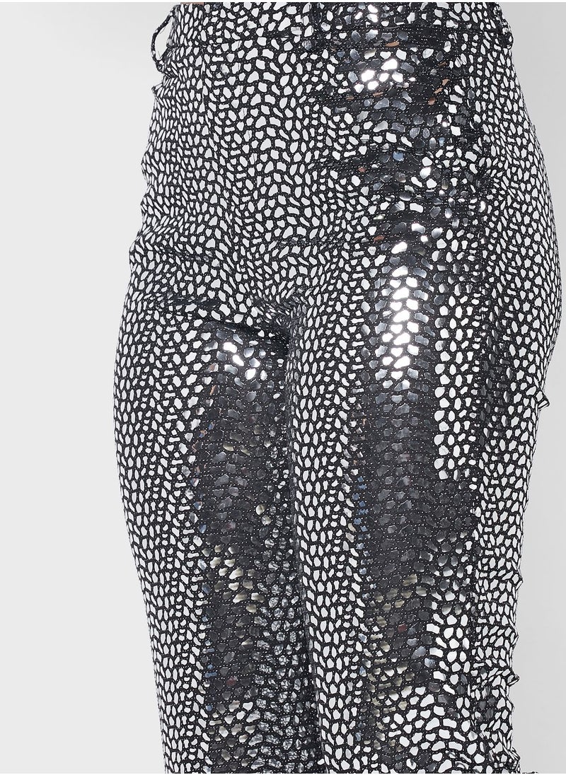 ONLY - Sequin Detail High Waist Pants - Image 1