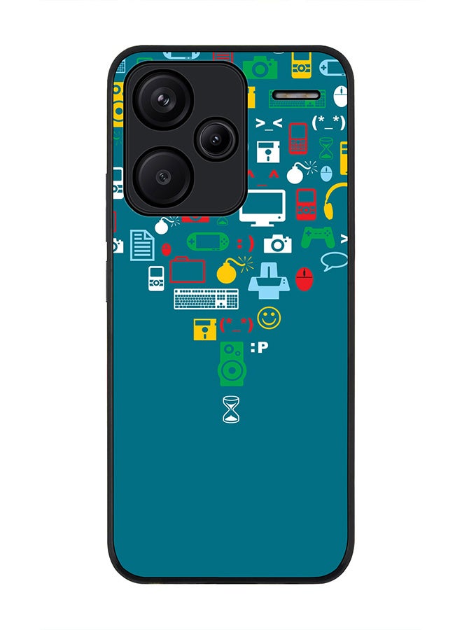 Stylizedd Rugged Black Edge Case for Xiaomi Redmi Note 13 Pro Plus, Slim fit Case Flexible Anti Drop TPU Gel Thin Cover -  Convergence (Green) - Image 1