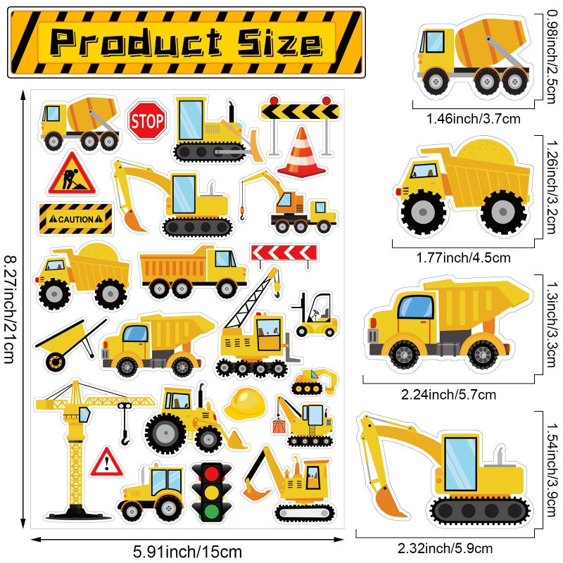 Harloon 500 Pcs Construction Sticker Car Bus Truck Airplane Ship Thick Gel Cling Truck Transportation Vehicle Sticker for Toddler Kid Teaching School Home Party Supplies - Image 2