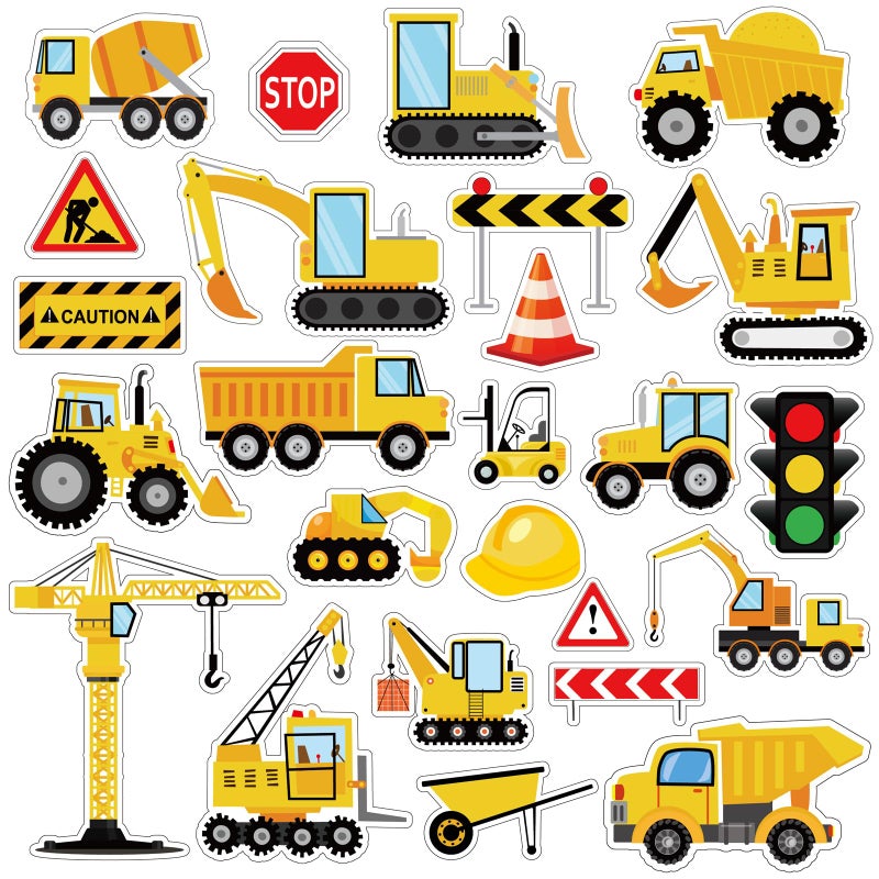 Harloon 500 Pcs Construction Sticker Car Bus Truck Airplane Ship Thick Gel Cling Truck Transportation Vehicle Sticker for Toddler Kid Teaching School Home Party Supplies - Image 1