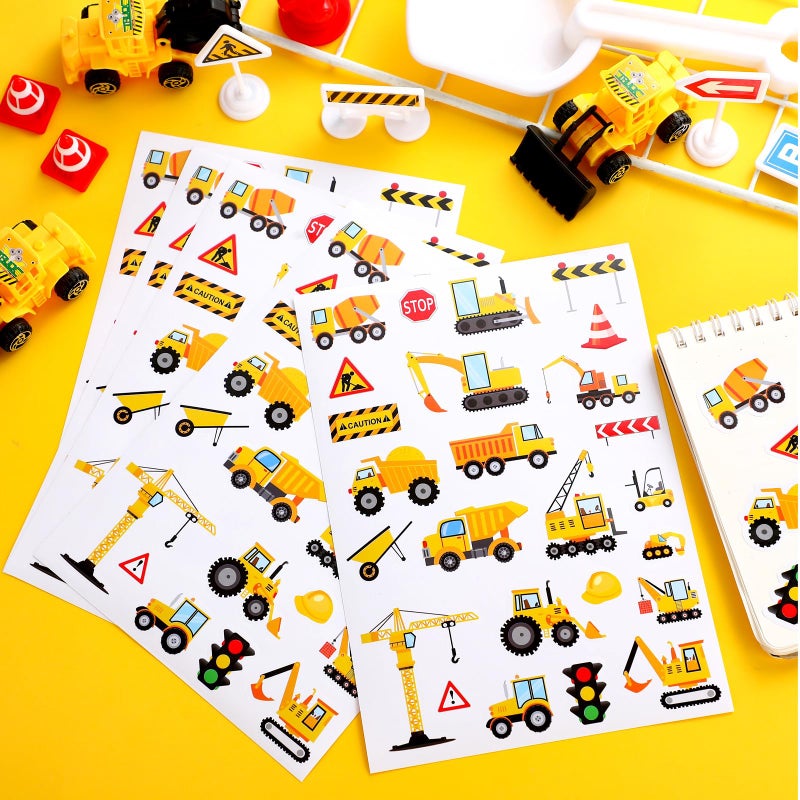 Harloon 500 Pcs Construction Sticker Car Bus Truck Airplane Ship Thick Gel Cling Truck Transportation Vehicle Sticker for Toddler Kid Teaching School Home Party Supplies - Image 3