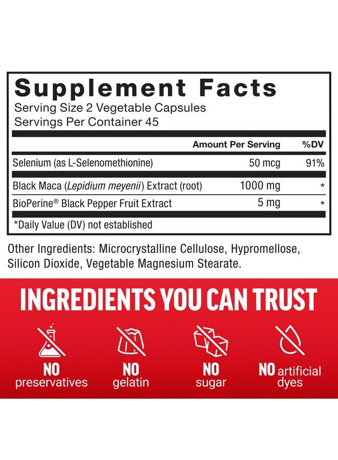 FORCE FACTOR Black Maca Root 1000mg, Vitality Supplement for Men with Black Pepper Extract for Absorption, Natural Maca Negra Extract, 90 Capsules - Image 5