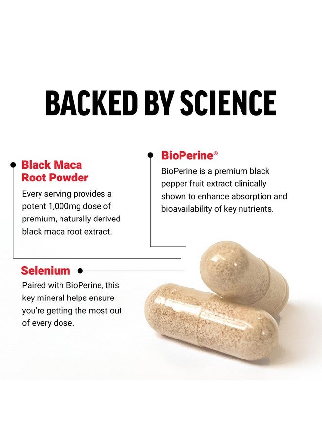 FORCE FACTOR Black Maca Root 1000mg, Vitality Supplement for Men with Black Pepper Extract for Absorption, Natural Maca Negra Extract, 90 Capsules - Image 3