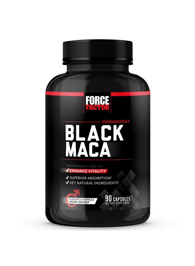 FORCE FACTOR Black Maca Root 1000mg, Vitality Supplement for Men with Black Pepper Extract for Absorption, Natural Maca Negra Extract, 90 Capsules - Image 1