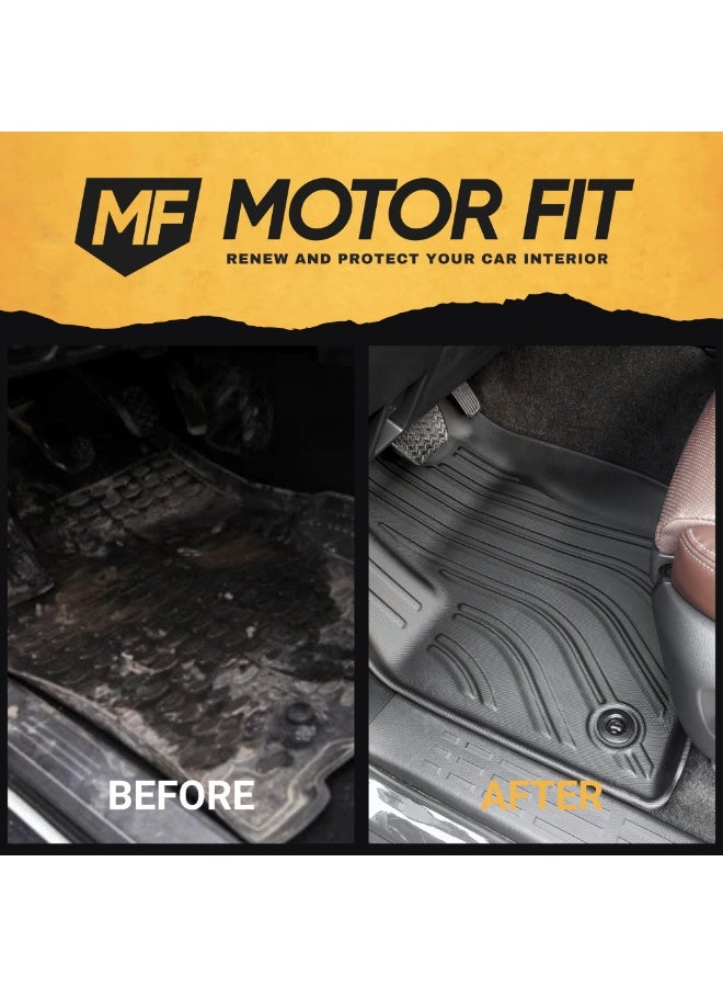 موتور فيت حصائر أرضية MOTOR FIT لتويوتا لاند كروزر برادو 2024-2025 (5 مقاعد) | مجموعة من 5 | TPE لجميع الأحوال الجوية | مقاوم للماء، مضاد للانزلاق، مضاد للخدش، حافة مرتفعة | حصائر أرضية صديقة للبيئة وعديمة الرائحة - Image 2