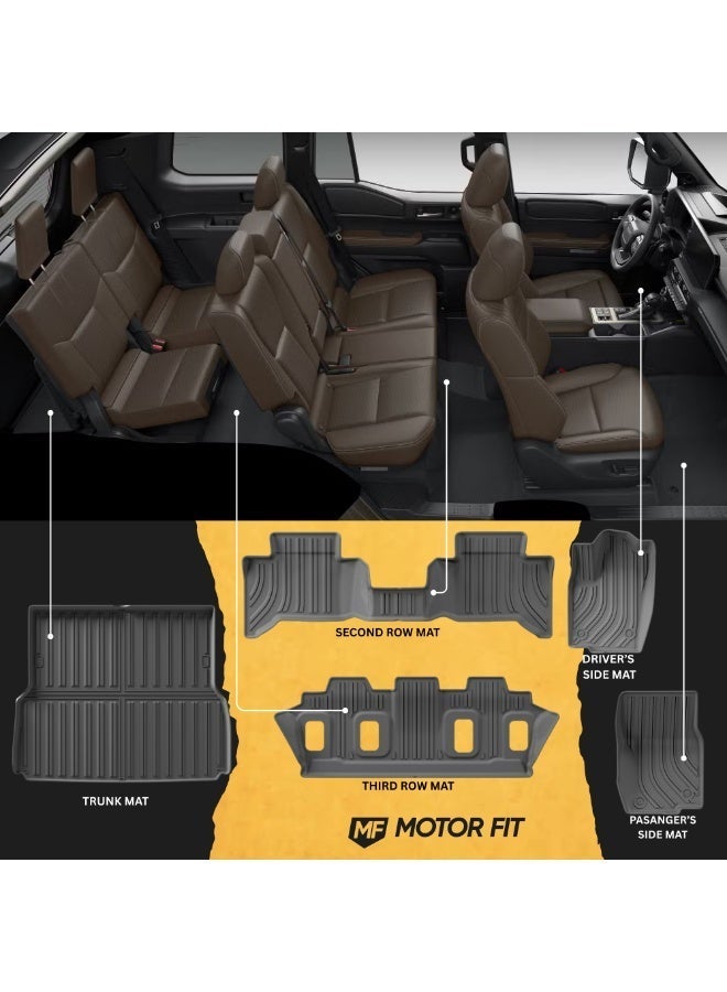 موتور فيت حصائر أرضية MOTOR FIT لتويوتا لاند كروزر برادو 2024-2025 (5 مقاعد) | مجموعة من 5 | TPE لجميع الأحوال الجوية | مقاوم للماء، مضاد للانزلاق، مضاد للخدش، حافة مرتفعة | حصائر أرضية صديقة للبيئة وعديمة الرائحة - Image 3