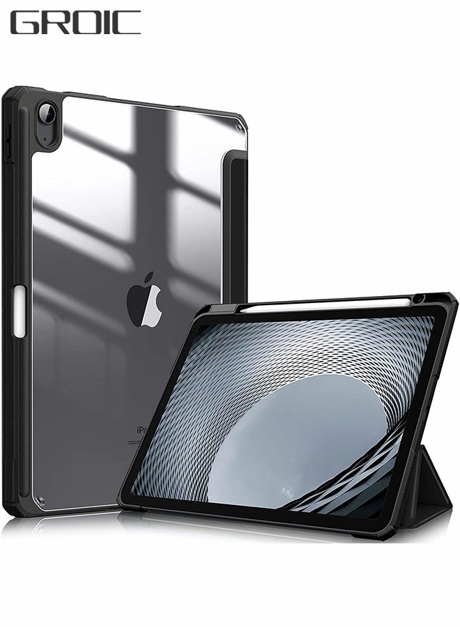 GROIC Compatible with iPad Generation 10th (2022)10.9 Inch Case with Pencil Holder,Slim Smart Cover Shockproof Cover with Clear Transparent Back Shell for iPad 10th Generation - Image 1