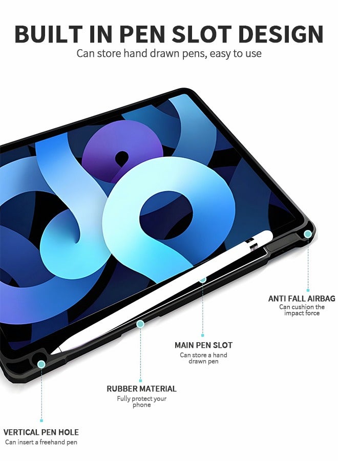 GROIC Compatible with iPad Generation 10th (2022)10.9 Inch Case with Pencil Holder,Slim Smart Cover Shockproof Cover with Clear Transparent Back Shell for iPad 10th Generation - Image 3