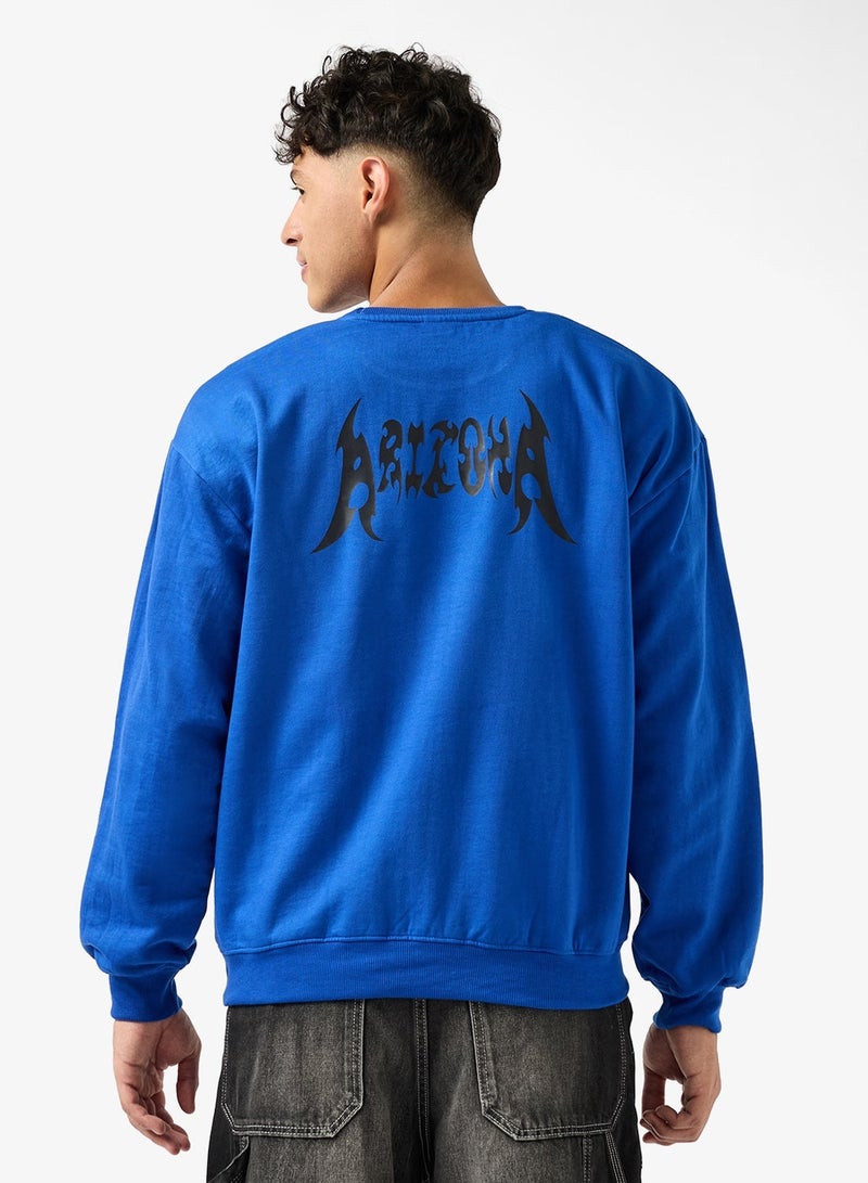 Seventy Five Graphic Crew Neck Pullover Oversize Sweatshirt - Image 2