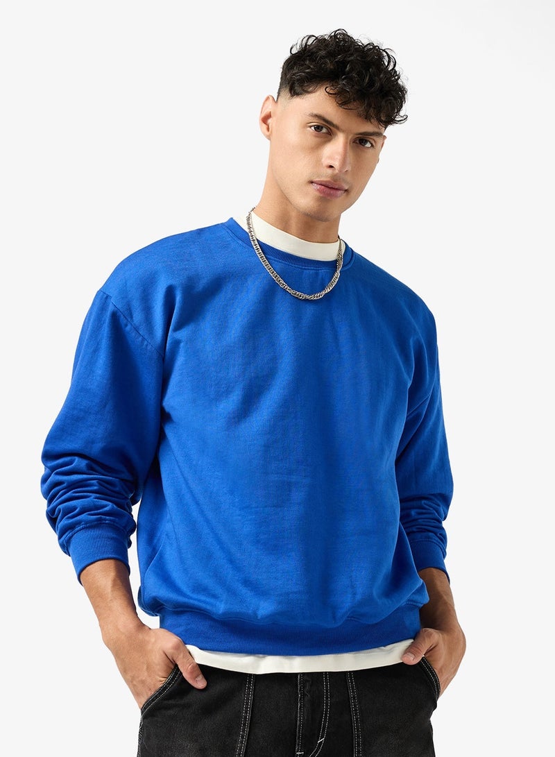Seventy Five Graphic Crew Neck Pullover Oversize Sweatshirt - Image 1