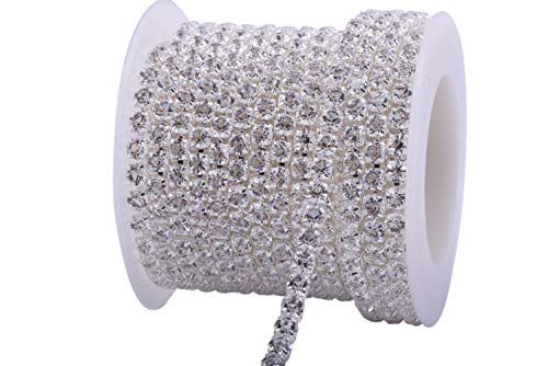 KAOYOO 5 Yards 4MM Zircon Rhinestones Close Chain Beaded Trim for Sewing CraftsDIY DecorationSilver - Image 1