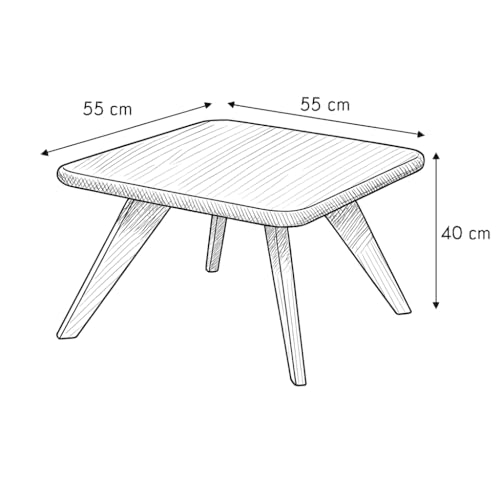 Streem Furniture Solid Wood Coffee Table for Living Room, Dining Room, Bedroom, Kitchen, Office Home Decor (Square Coffee Table, 55x55x40) - Image 3