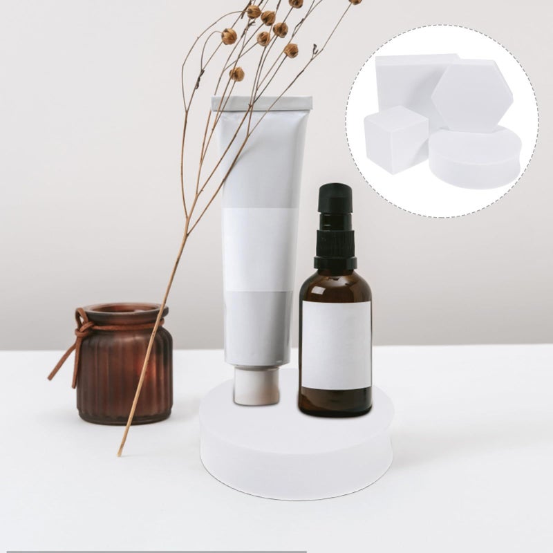 White Geometric Foam Photography Props Set Cube Rectangular Cylindrical Hexagonal Shapes - Image 4